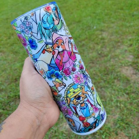 Oo-De-Lally! This Robin Hood Tumbler is Amazing! - Decor - Moana Collage, Stitch Stanley, Disney Tumbler, Picture Cups, Diy Tumbler, Rice Side, Disney Encanto, Enchanted Disney Fine Jewelry, Mickey Balloons