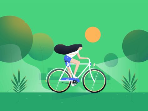 Cycling Animation, Relaxing Photos, City Life Photography, Adobe Animate, English Projects, Cycling City, Funny And Cute, Motion Design Animation, 2d Animation