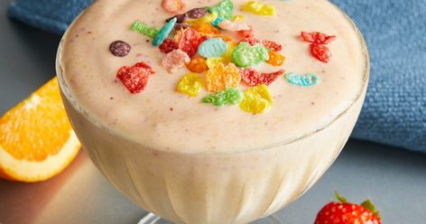 Iso100 Fruity Pebbles, Fruity Pebbles Protein, Chia Yogurt, Protein Drink Recipes, Fruity Pebbles Cereal, Pebbles Cereal, Protein Cereal, Protein Ideas, Orange Bitters