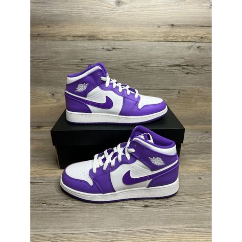 Nike Air Jordan 1 Mid Gs Size 6.5 Purple Venom White Dq8423 511 Brand New In Original Box. Box May Have Damage Due To Stocking And Shipping. Item Is In Perfect Condition. 100% Authentic Or Your Money Back. Ships In Double Box To Protect The Shoe Box. Shipped Via Priority Mail With Tracking Information. Feel Free To Contact Us For Any Questions. Thank You For Visiting Our Store. Shipping Is Excluded For The Following Countries: Europe United Kingdom Purple Nike Shoes, Air Jordan 1 Mid Gs, Pretty Sneakers, Nike Fashion Shoes, Purple Nikes, Nike Air Jordan 1 Mid, Purple Sneakers, Nike Air Shoes, Cute Nike Shoes