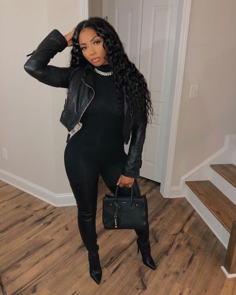 Black Jumpsuit Outfit, Fashion Nova Outfits, Dinner Outfits, Outfits Spring, Cute Swag Outfits, Black Women Fashion, Outfits Winter, Dope Outfits, Fall Fashion Outfits