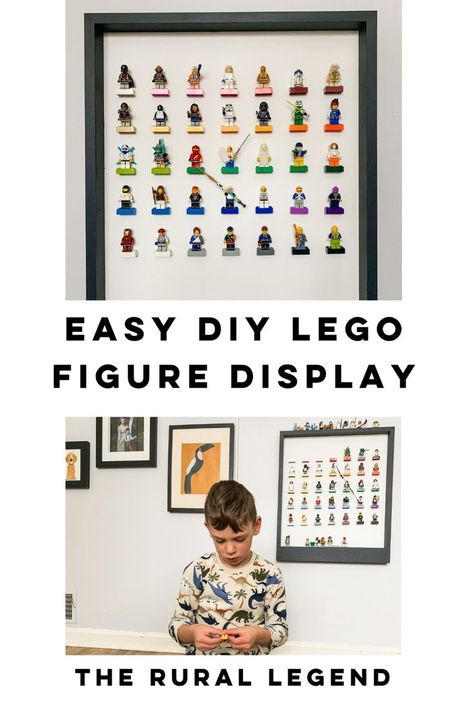 the rural legend, lego display, mini figure display, diy, boy playing with lego Lego Figure Display, Diy Lego Display, Mini Figure Display, Lego Minifigure Display, Lego Figurine, Diy Lego, Figurine Display, Lego Display, Lego Lovers