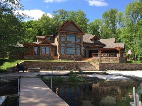 This huge lakefront cabin in Montrose, PA: | 14 Beautiful And Affordable AirBnbs Where You Can Get Married Airbnb Wedding Venues, Lakefront Cabin, Timber Frame Cabin, Cabin Hot Tub, Wedding Venues In Virginia, Best Airbnb, Airbnb Wedding, Michigan Wedding Venues, Virginia Wedding Venues