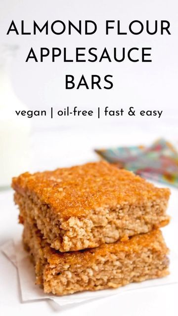 Applesauce Bars, Vegan Applesauce, Almond Flour Desserts, Baking With Applesauce, Applesauce Cookies, Vegan Dessert Bars, Applesauce Bread, Egg Free Baking, Egg Free Cookies