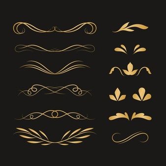 Set de marcos dorados vintage | Vector Gratis Wedding Borders, Crown Tattoo Design, Decorative Lines, Crown Tattoo, Free Business Cards, Jewellery Sketches, Back Tattoo Women, Graphic Design Background Templates, Birthday Stickers