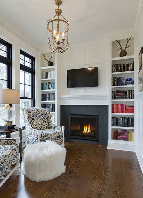 Gas Fireplace Ideas Living Rooms, Unique Fireplace, Outdoor Fireplace Plans, Wood Burning Fireplace Inserts, Country Fireplace, Tv Over Fireplace, Gas Fireplace Insert, Fireplace Built Ins, Living Room Decor Fireplace