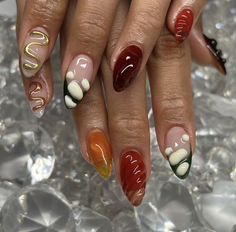 Elaborate Nail Art, Nail Piercing, Wow Nails, Spring Acrylic Nails, Nail Time, Edgy Nails, Elegant Nails, Minimalist Nails, Funky Nails