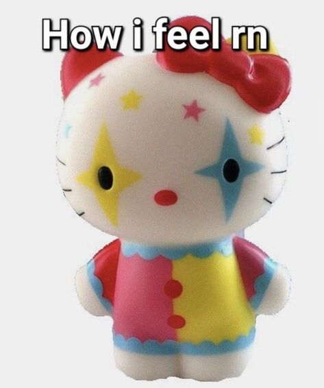 Fisheye Pfps W Rizz, Cursed Hello Kitty, Clown Meme, Clowns Funny, Cute Clown, Clowning Around, Hello Kitty Cartoon, Hello Kitty Art, The Way I Feel