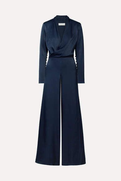 Satin Jumpsuit Outfit, Jumpsuit Satin, Jumpsuit Outfit Wedding, Classy Jumpsuit, Stile Hijab, Women Jumpsuit, Satin Jumpsuit, Classy Work Outfits, Graduation Outfit