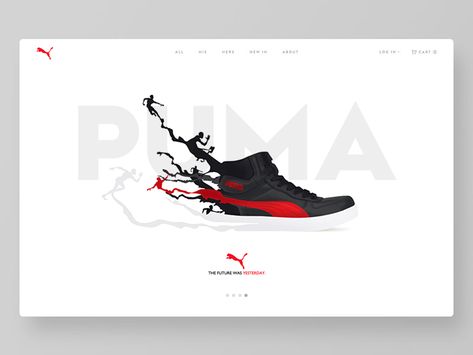 Daily UI #13 - Puma: The Future was Yesterday. by Ranjith Alingal Puma Poster, Daily Ui, Web Layout, Team Wear, Work On, Creative Professional, The Future, Poster Design, Web Design