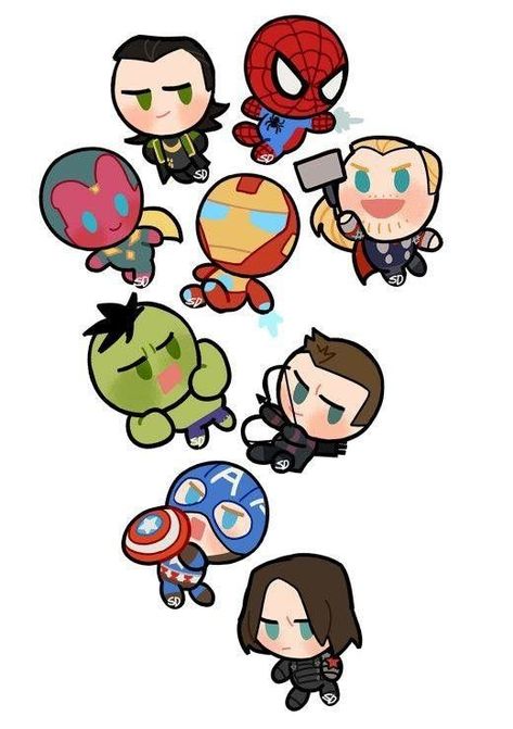 Chibi Marvel, Avengers Imagines, Marvel Cartoons, Wallpapers Ipad, Wallpaper Computer, Marvel Drawings, Posca Art, Marvel Wallpaper, The Avengers