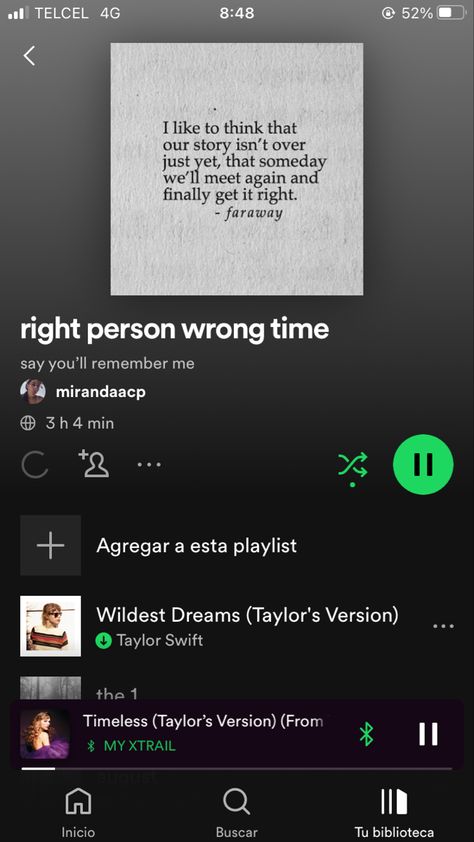 spotify - mirandaacp Right Person Wrong Time Playlist, Right Person Wrong Time, Playlist On Spotify, Spotify Playlists, Wrong Time, Pretty Quotes, Book Lovers, Quotes, Music