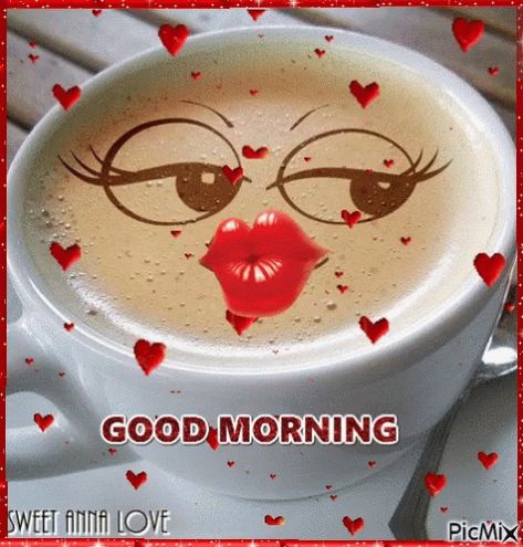 Good Morning Kiss GIF - GoodMorning Kiss Coffee - Discover & Share GIFs Good Morning Kiss Gif, Good Morning Kisses, Good Morning Handsome, Good Morning Love Gif, Morning Kisses, Good Morning Coffee Gif, Coffee Gif, Morning Coffee Images, Morning Quotes For Him