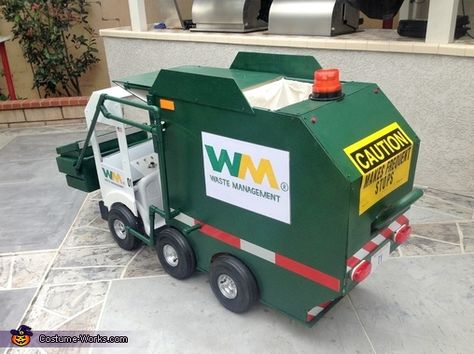 Garbage Costume, Garbage Truck Costume, Green Trash Can, Halloween Wagon, Wagon Halloween Costumes, Wagon Costume, Truck Costume, Garbage Truck Party, Republic Services