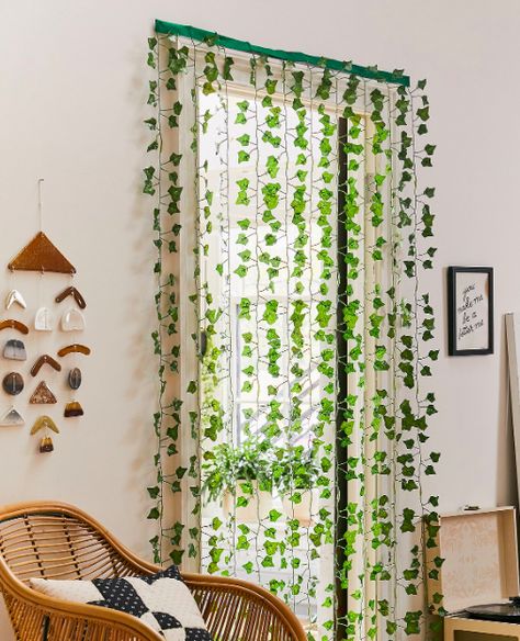 Vine Curtain Bedroom, Vines On Curtain, Vine Curtain, Plant Curtain, Firefly Photography, Vine Ideas, Curtains Pictures, Next Bedroom, Shared Girls Bedroom