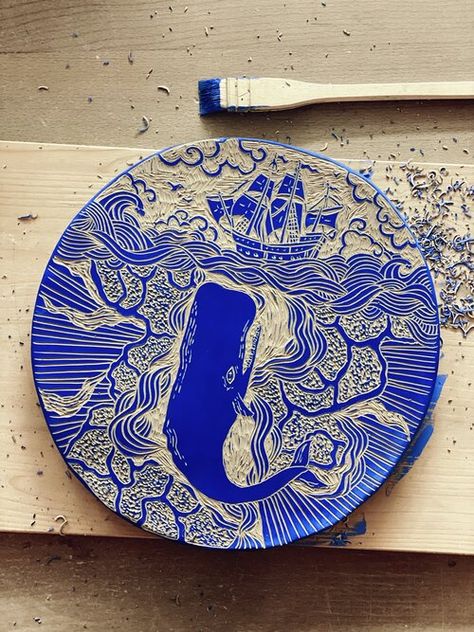 Big Whale, Surface Decoration, Ceramics Projects, Handmade Tiles, Sgraffito, Polymer Clay Art, Diy Art Painting, Linocut Prints, Clay Pottery