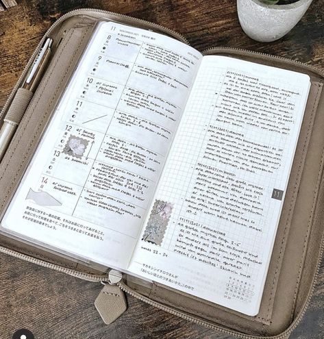 Hobonichi Weeks Aesthetic, Hobonichi Aesthetic, Hobonichi Weeks Layout Ideas, Hobonichi Layout, Bullet Journal Reflection, Hobonichi Ideas, Midori Travelers Notebook Inserts, Hobo Weeks, Bullet Journal Minimalist