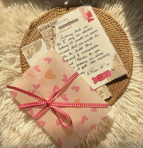 Warmth and Compassion . . . . . #giftideas #giftforher #explorepage #vintagegifts Cute Letter Ideas Writing Cards, Cute Postcard Ideas, Letter Card Ideas, Letter Card Design, Anniversary Craft Ideas, Regalos Aesthetic, Easy Birthday Cards Diy, Letter Aesthetic, Cards Aesthetic