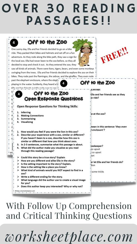 free reading comprehension passages. 4th Grade Reading Activities, 4th Grade Reading Comprehension Passages, Reading Comprehension Passages Free, 5th Grade Reading Comprehension Passages, 4th Grade Reading Comprehension, Free Reading Passages, Reading Fluency Passages, Reading Printables, Short Passage