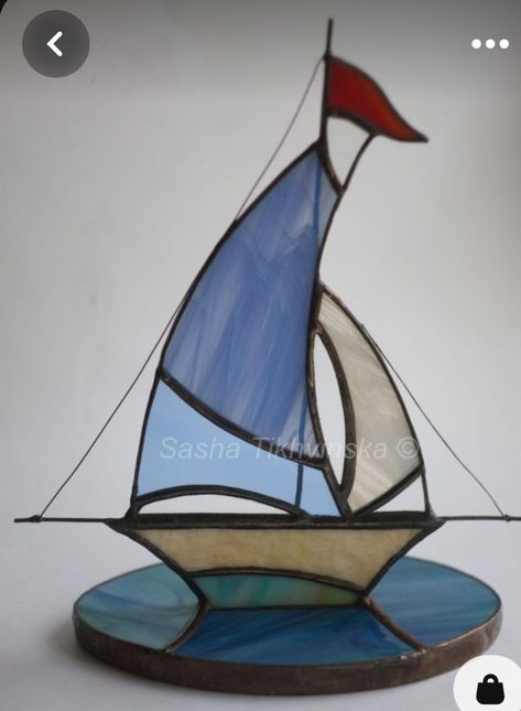 Glass Boat, Stained Glass Patterns Free, Stained Glass Decor, Stained Glass Ornaments, Stained Glass Jewelry, Stained Glass Window Hanging, Soyut Sanat Tabloları, Stained Glass Suncatchers, Stained Glass Christmas