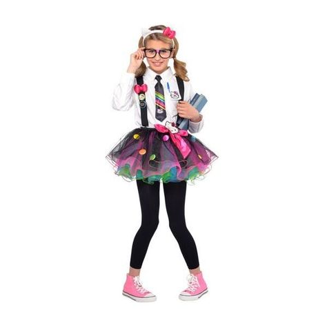 Girls Hello Kitty Nerd Costume ($30) ❤ liked on Polyvore featuring costume Girl Nerd Costume, Cute Nerd Outfits, Nerd Halloween Costumes, Nerd Costumes, Hello Kitty Costume, Nerd Costume, Halloween Costumes Scarecrow, Party City Costumes, Kostum Halloween