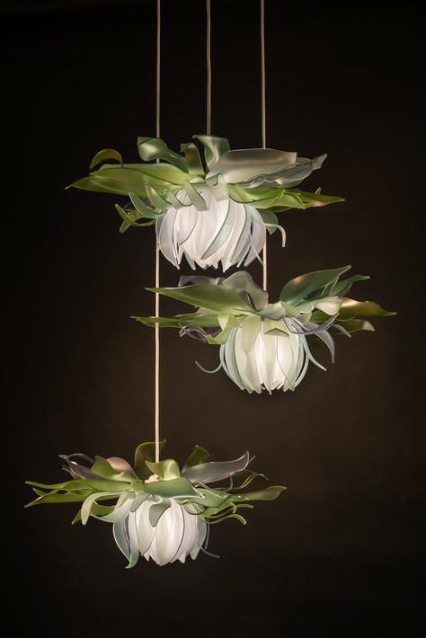 Chartreuse Blossom Elegant Lighting Fixtures, White Canopy, تصميم للمنزل العصري, Biophilic Design, Flower Lamp, Lighting Concepts, Light Sculpture, Lampe Design, Light Project