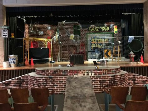 this is the Nolan Godspell set. the students created it themselves Godspell Musical, Rock Of Ages Musical, Set Design Theatre, Stage Set Design, School Of Rock, Prop Making, Garage Band, Set Ideas, Room Redesign