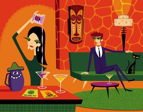 Josh Agle Shag, John Lautner, Mark Ryden, Tiki Art, Mid Century Illustration, Pop Surrealism, Art Pop, Absinthe, Keith Haring