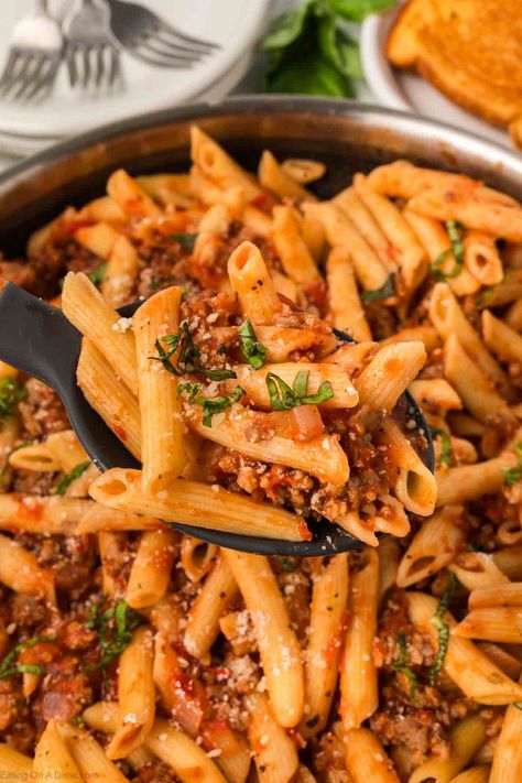 Italian Sausage Pasta - Eating on a Dime Italian Sausage Fettuccine, Chicken Sausage Recipes Pasta, Italian Sausage Recipes Pasta, Sausage Pasta Skillet, Risotto Recipes Chicken, Sweet Potato Pasta, Eating On A Dime, Sausage Pasta Recipes, Best Pasta Dishes