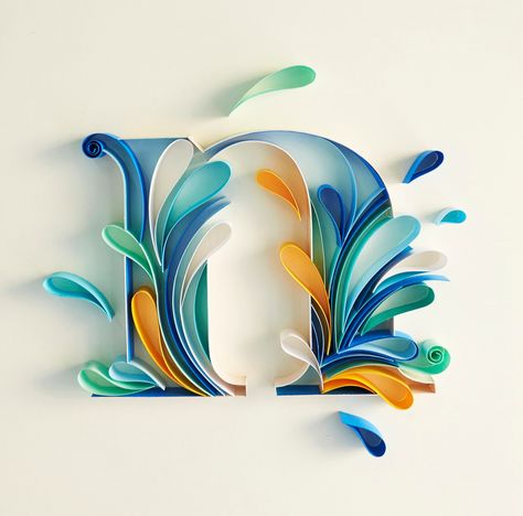 Sabeena Karnik Quilling Letters Alphabet Ideas, Sabeena Karnik, Quilling Artist, Quilled Letters, Quilling Alphabet, Quilling Letters, Arte Quilling, Quilling Work, Desain Quilling