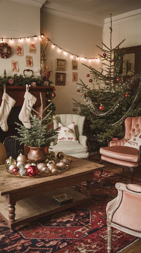 Get ready to deck the halls with these 18 vintage Christmas decor ideas that will take you on a nostalgic journey!  From charming ornaments to classic wreaths, these timeless pieces will fill your home with warmth and holiday spirit.  Whether you’re looking to create a cozy atmosphere or add a touch of retro elegance, these ideas are perfect for every Christmas lover.  Click to see all 18 vintage decor ideas that will make your Christmas unforgettable! Vintage Ice Skates Decoration, Classic Vintage Christmas Decor, Cottage Core Christmas Decor, Vintage Christmas Aesthetic Cozy, Cozy Vintage Christmas, Vintage Christmas Aesthetic, Vintage Christmas Decor Ideas, Cottage Core Christmas, Christmas Cottagecore