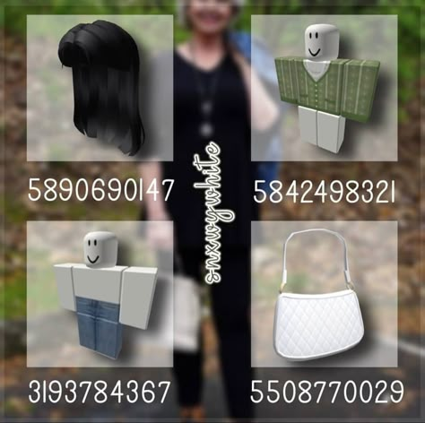 Bloxburg Long Skirt Codes, Bloxburg Green Shirts Codes, Brookhaven Clothes Codes, Bloxburg Mom Outfit Codes, Brookhaven Outfit Ideas, Code Roblox Outfit, Funny Fancy Dress, Roblox Avatar Codes, French Outfits