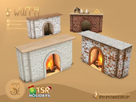 S4cc Fireplace, Sims 2 Fireplace Cc, Sims 4 Chimney Cc, Sulani House, Sims 4 Fireplace Cc, Fireplace Bricks, Toscana House, Country Fireplace, Ts4 Mods