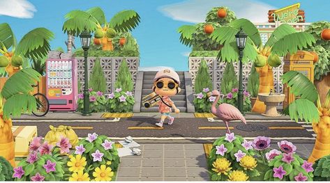 Tropicore Acnh, Acnh Summer, Animale Crossing, Island Layout, Ac Ideas, City Island, Palm Island, Acnh Codes, Animal Crossing Wild World