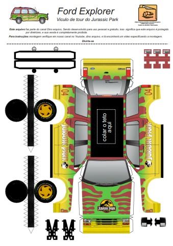 Paper Craft - Ford Explorer - Jungle cruiser Jurassic park Jurassic Park Jeep Cardboard, Jurassic Park Jeep, Portfolio Booklet, Free Paper Models, Book Presentation, Finance Education, Halloween Parade, Pet Businesses, Health Technology