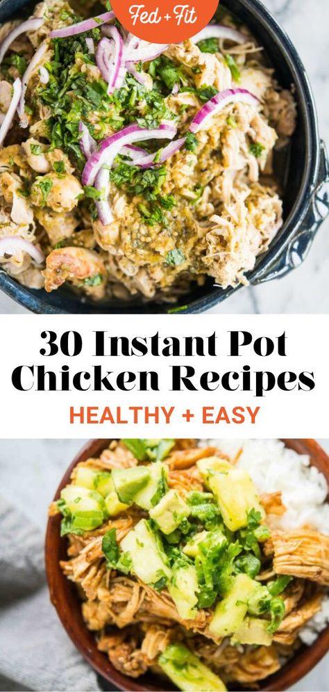 We’re here with 30 of the tastiest healthy Instant Pot chicken recipes to make cooking dinner the easiest to-do on your list! Chicken Breast Instant Pot Recipes, Chicken Recipes Dairy Free, Gluten Free Instant Pot Recipes, Pressure Cooker Recipes Chicken, Instant Pot Chicken Recipes, Chicken Recipes Healthy, Gluten Free Instant Pot, Healthy Instant Pot, Fit Recipes