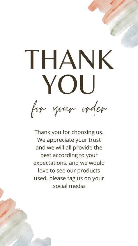 Card Thank You For Order, How To Order Design, How To Order Design Layout Instagram, Thank You For Your Order Card, How To Order Template, Thank You For Your Order, Order Quotes, Business Thank You Notes, Small Business Instagram