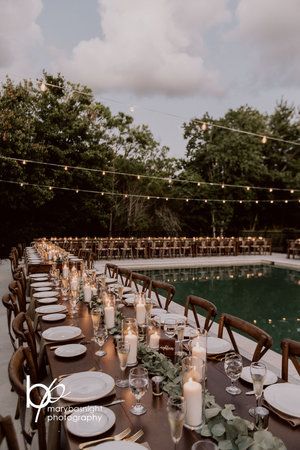 The Black Stallion Poolside Dining - Outer Banks Wedding, Rental Home, Vacation Home, Event Home Poolside Wedding Reception, Pool Wedding Decorations, The Black Stallion, Engagement Story, Obx Wedding, Poolside Dining, 21 Diner, Pool Wedding, Outer Banks Wedding