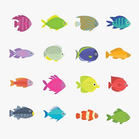 Children's Church Crafts, Fish Vector, Fish Stock, Cute Fish, Church Crafts, Flat Icons, Vector Character, Surf Art, Flat Icon