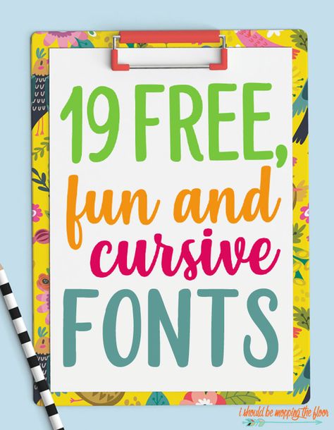 These 19 Fun Cursive Fonts are free and fantastic. Perfect for printables, crafting, SVGs, and more! Calligraphy Alphabet Bold Fonts, Fun Fonts For Posters, Fun Fonts To Draw, Fun Fonts Alphabet, Fonts Doodle, Best Cursive Fonts, Free Cursive Fonts, Pretty Script Fonts, Doodle Font