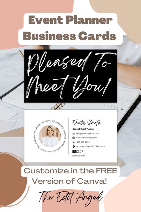 Event Coordinator Business Card, Events Coordinator, Event Planner Business, Event Planner Business Card, Planner Business, Event Hosting, Event Coordinator, Text Fonts, Event Organization