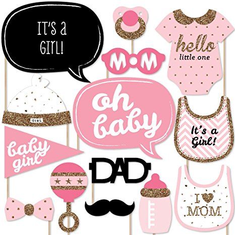 Baby Shower Props, Decor Photobooth, Baby Shower Photo Booth Props, Imprimibles Baby Shower, Moldes Para Baby Shower, Pink And Gold Baby Shower, Fiesta Shower, Diy Photo Booth Props