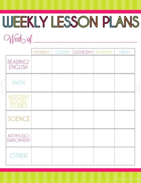 I love this bright and colorful 2017-2018 printable teacher planner! It has so many useful pages, like a grade tracker, weekly/monthly calendars, lesson plans, and small group tracker (all with pretty bright & colorful striped backgrounds). The best part is this template is free! Free Lesson Planner, Free Weekly Planner Templates, Lesson Planner Template, Lesson Planner Printable, School Planner Template, Printable Teacher Planner, Plan Calendar, Blank Lesson Plan Template, Teacher Calendar