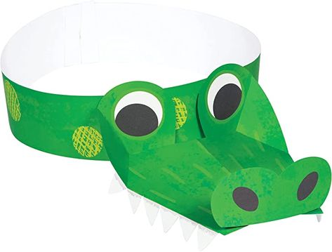 Alligator Birthday Party, Paper Headband, Alligator Birthday Parties, Crocodile Party, Alligator Party, Alligator Birthday, Birthday Headband, Party Headband, Party Kit