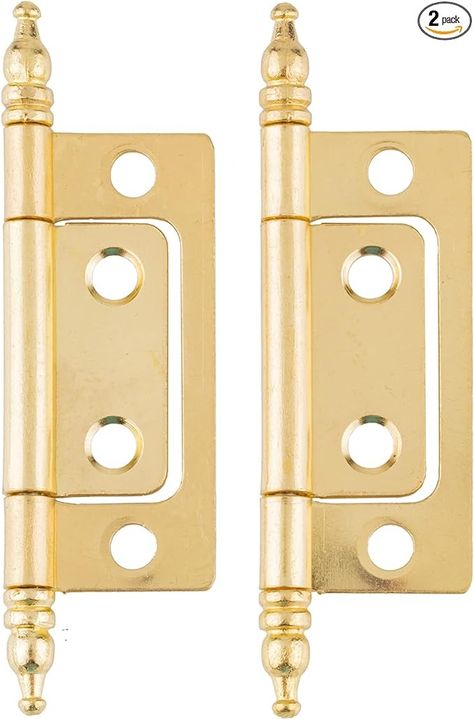 2" x 7/8" Brass Plated Non-Mortise Hinge with Finals | Pack of 2 | Cabinet Door Hinges | Furniture Hardware | H11-H531BP (1) - Amazon.com Cabinet Door Hinges, Brass Hinges, Door Hinges, Furniture Hardware, Cabinet Door, Cabinet Doors, Hinges, Sweet Home, Plating