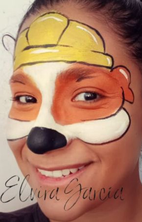 Rubble Paw Patrol Face Paint, Paw Patrol Face Paint, Ryder Paw Patrol, Rubble Paw Patrol, Paw Patrol, Face Painting, Makeup Ideas, Face Paint, Carnival Face Paint