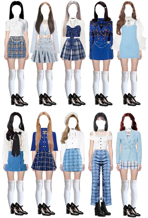 Twice I can’t stop me inspiration| Blue💙 outfit ideas | Twice Inspired Concert Outfits, Twice Icsm Outfit, Blue Group Outfit, Twice Inspired Outfits Ready To Be, Blue Idol Outfit, Kpop Stage Outfits Ideas Blue, Twice Blue Outfit, I Can't Stop Me Twice Outfits, Twice Performance Outfits