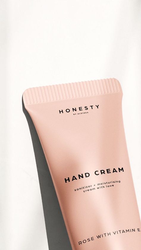 Honesty by Alethea | Eco-friendly Hand Cream. Package design for hand cream tube. #packagingdesign #logodesign #brandidentity #brand #logo Hand Cream Packaging, Tube Design, Branding Design Packaging, Cosmetics Brands, Love Rose, Design Product, Package Design, Hand Cream, Moisturizer Cream