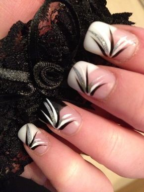 Black And White Nail, Black And White Nail Designs, Black And White Nail Art, Cotton Candy Nails, Unghie Nail Art, Her Nails, White Nail Art, Black Nail Designs, White Nail Designs