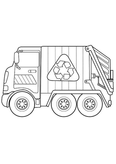 Dump Truck Coloring Page Free Printable, Garbage Truck Coloring Page, Garbage Truck Printable, Garbage Truck Illustration, Baseball Coloring Pages, Monster Truck Coloring Book, Boys Quilt Patterns, Kid Coloring Page, Truck Coloring Pages